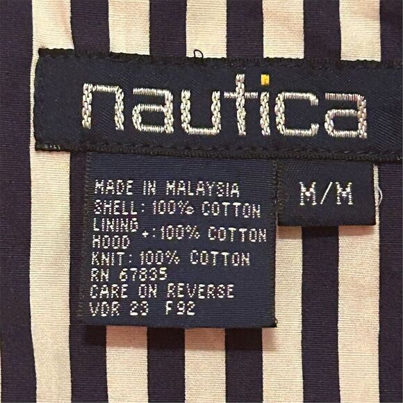 Vintage Nautica Women's Hooded Striped Jacket Red Size M Spring - Picture 7 of 16